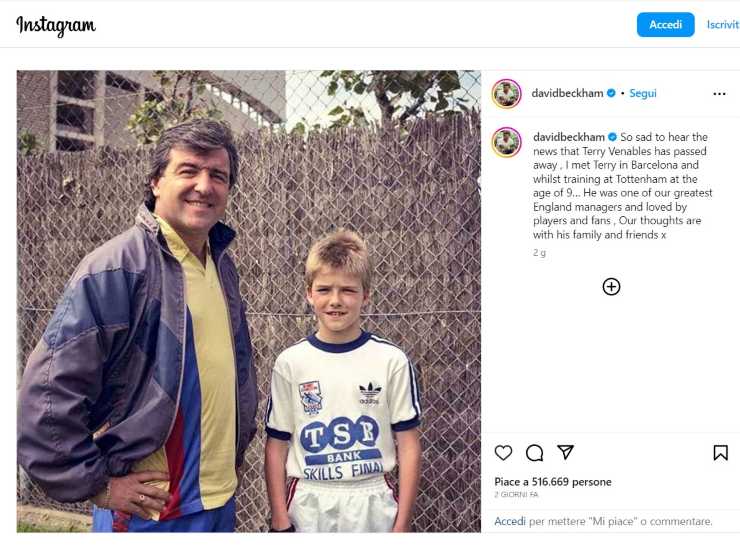 David Beckham e Terry Venables