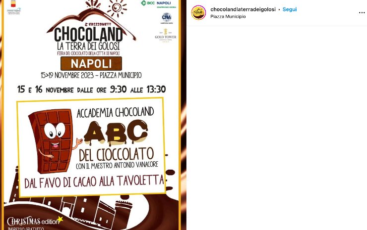 Chocoland ecco dove e quando si terrà a Napoli