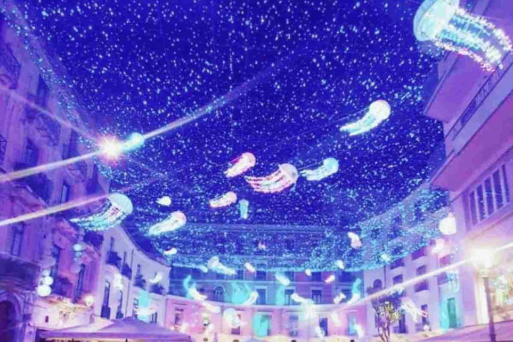 le luminarie natalizie a Salerno