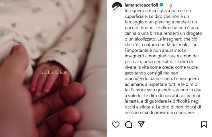 Ex Uomini e Donne dedica figlia