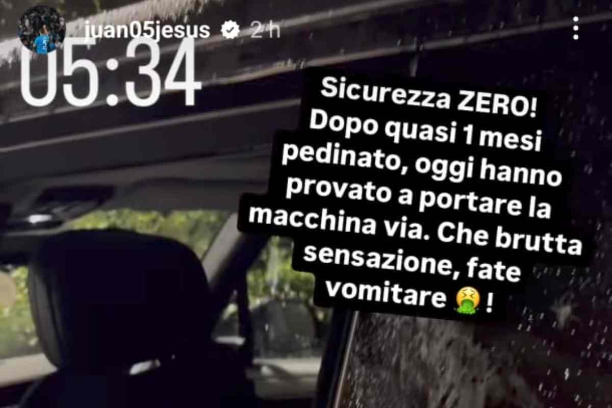 Juan Jesus e il tentativo di furto della macchina