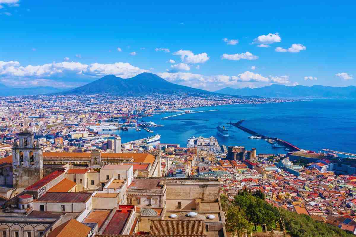 il golfo di Napoli visto dall'alto