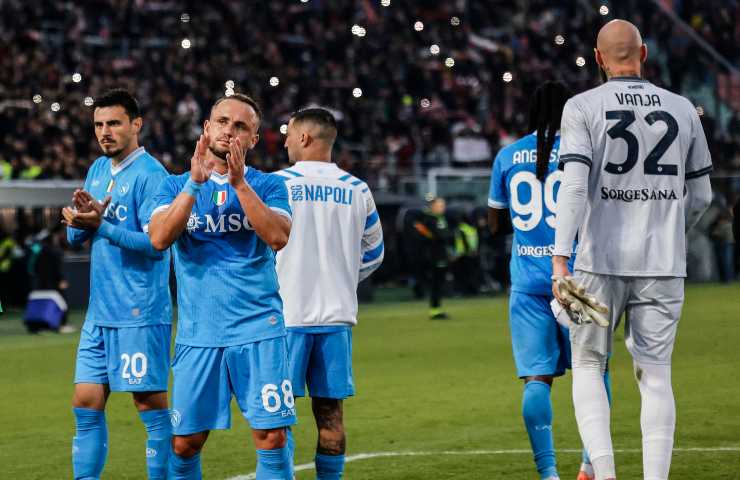 Giocatori del Napoli in campo