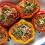 teglia con peperoni imbottiti