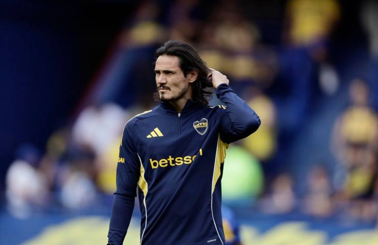 Edinson Cavani con la maglia del Boca Juniors