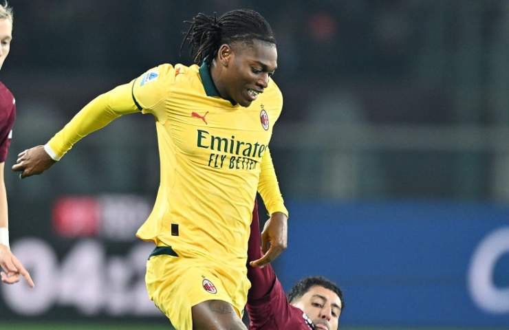 Rafa Leao in azione in Torino-Milan