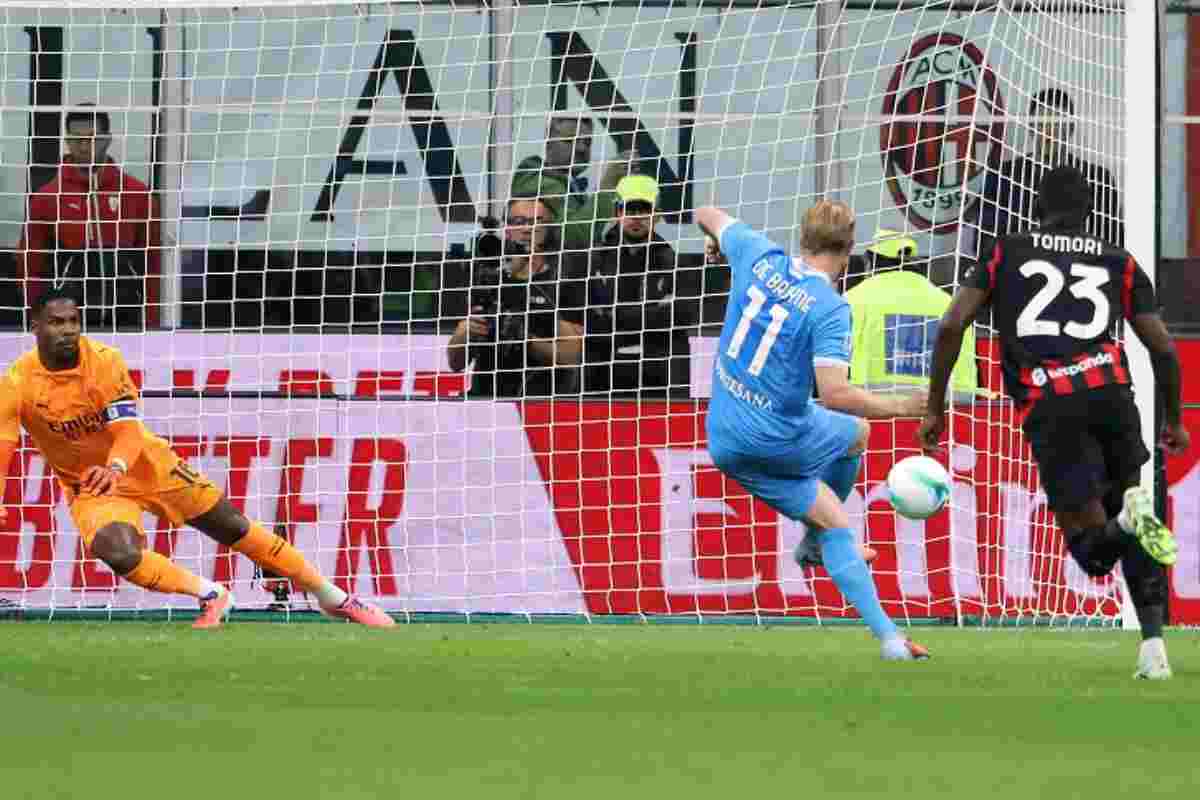 Un momento di Milan-Napoli di campionato