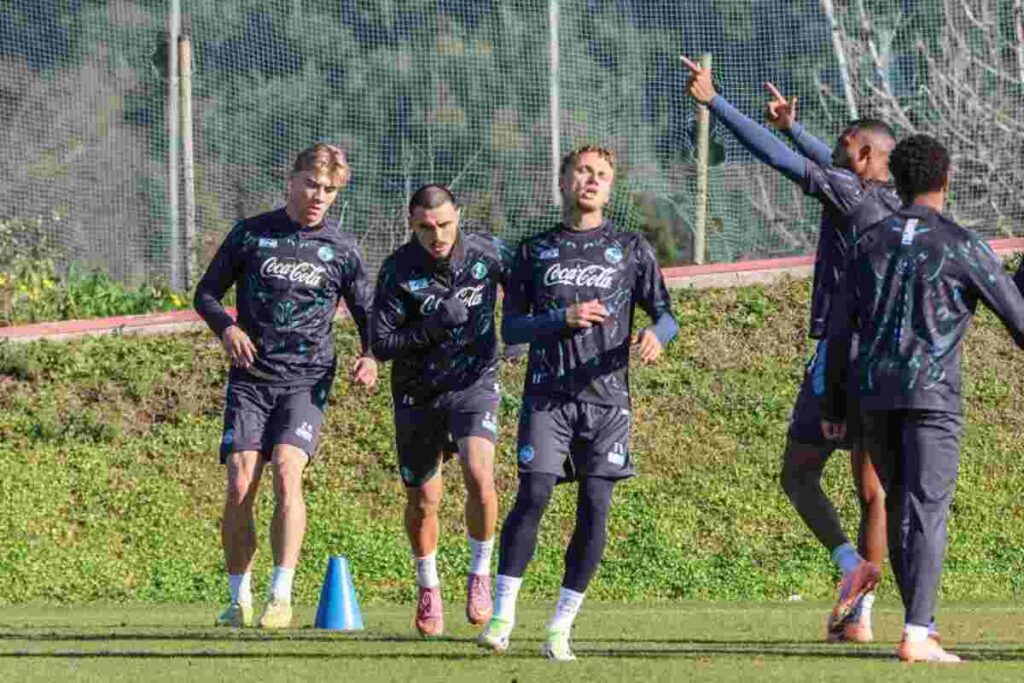 Calciatori del Napoli in allenamento