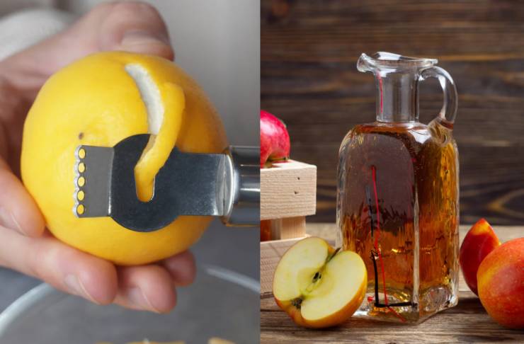 buccia di limone e aceto di mele