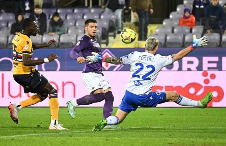 Nikita Contini in un momento di gioco ai tempi della Sampdoria