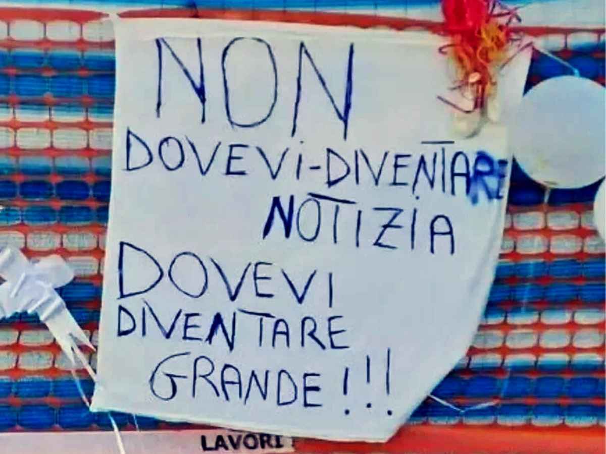 Cartello per il piccolo Domenico