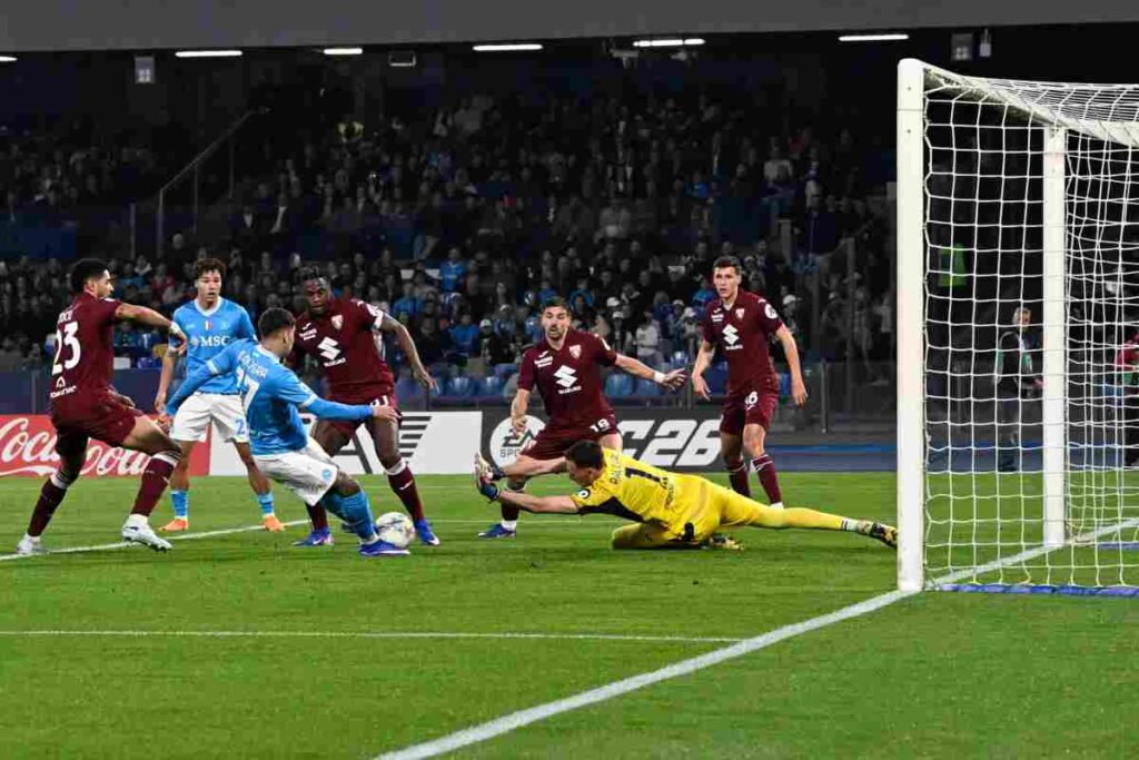 Un momento di gioco in Napoli-Torino del 6 marzo 2026.