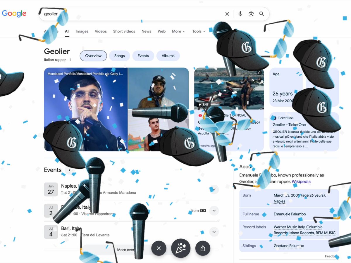 Il tributo di Google a Geolier